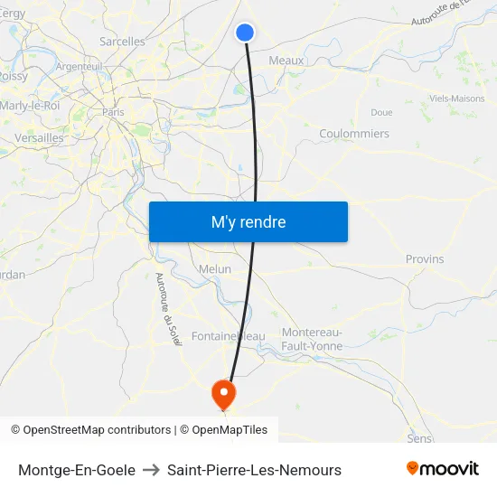 Montge-En-Goele to Saint-Pierre-Les-Nemours map