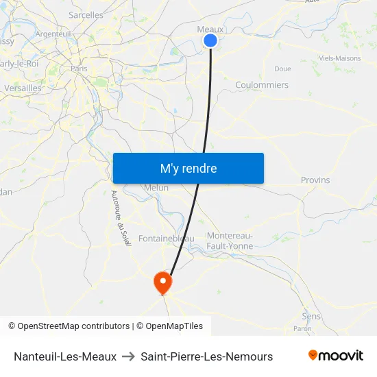 Nanteuil-Les-Meaux to Saint-Pierre-Les-Nemours map