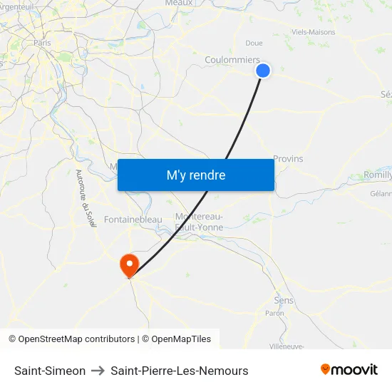 Saint-Simeon to Saint-Pierre-Les-Nemours map