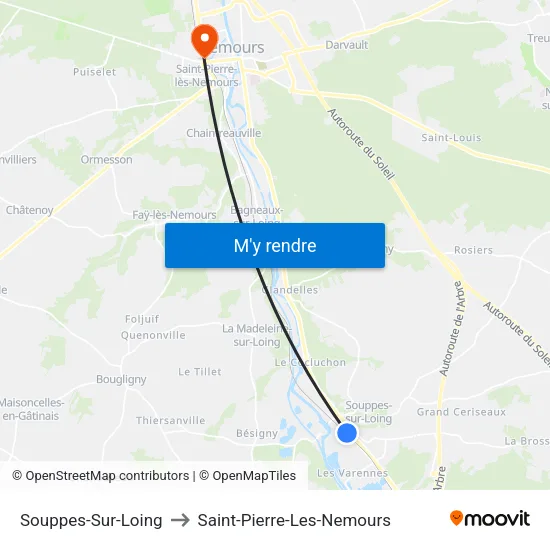 Souppes-Sur-Loing to Saint-Pierre-Les-Nemours map