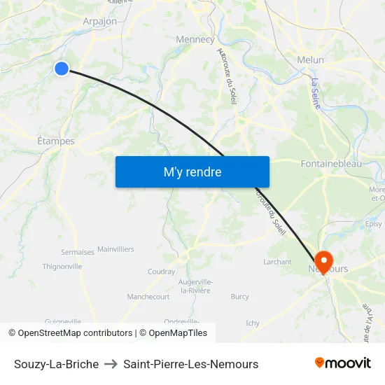 Souzy-La-Briche to Saint-Pierre-Les-Nemours map