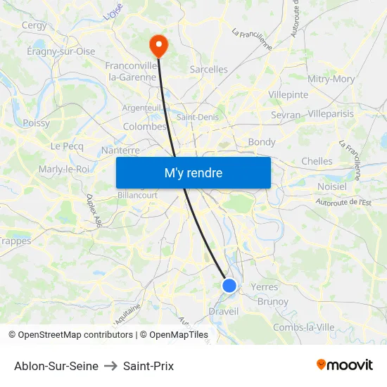 Ablon-Sur-Seine to Saint-Prix map