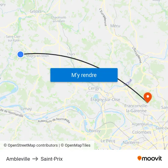 Ambleville to Saint-Prix map