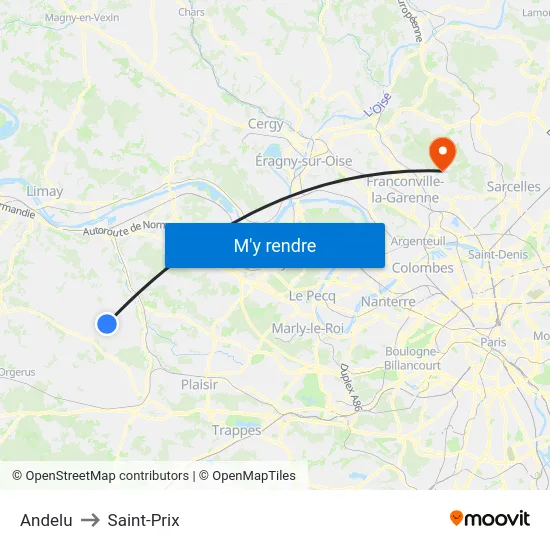 Andelu to Saint-Prix map