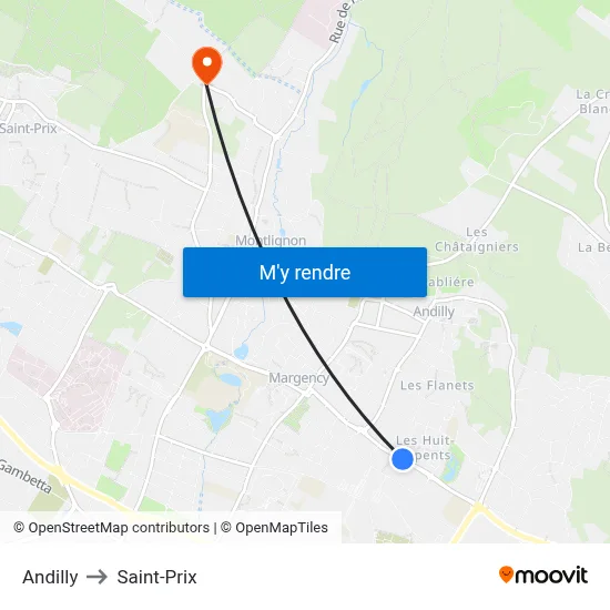Andilly to Saint-Prix map