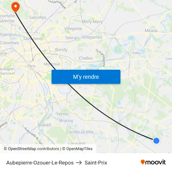 Aubepierre-Ozouer-Le-Repos to Saint-Prix map