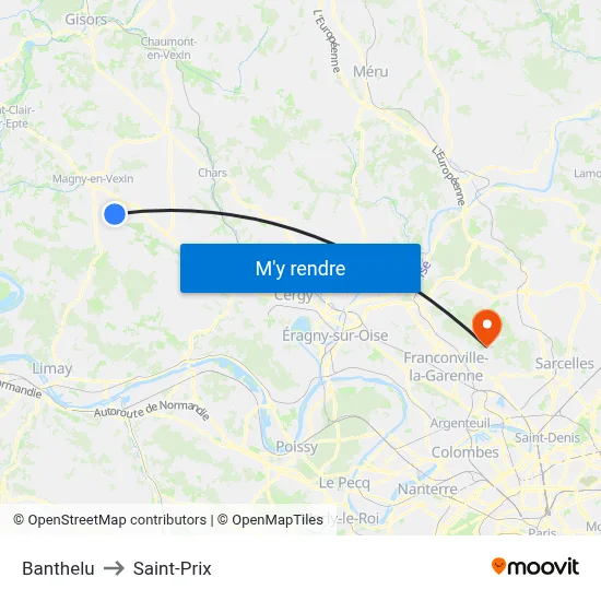 Banthelu to Saint-Prix map