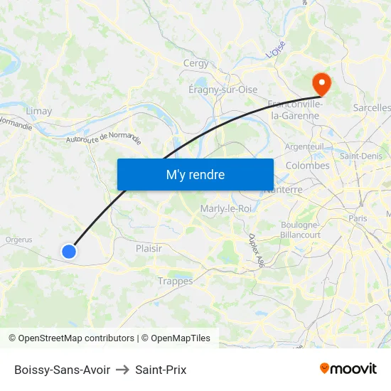 Boissy-Sans-Avoir to Saint-Prix map