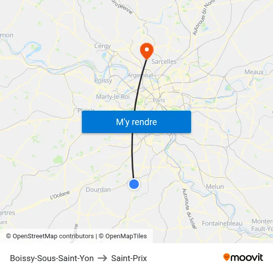 Boissy-Sous-Saint-Yon to Saint-Prix map