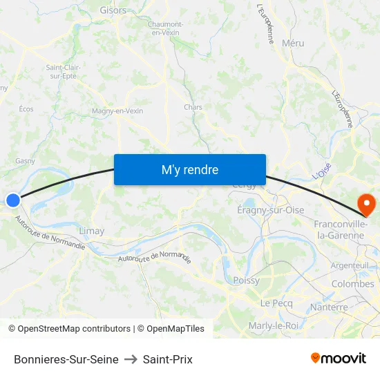 Bonnieres-Sur-Seine to Saint-Prix map