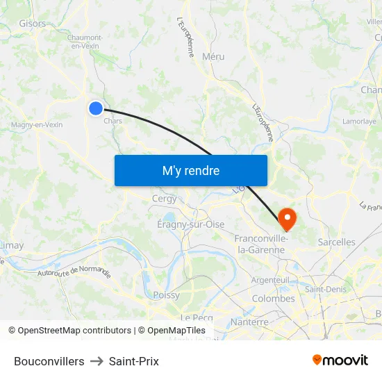 Bouconvillers to Saint-Prix map