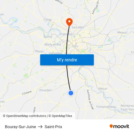 Bouray-Sur-Juine to Saint-Prix map