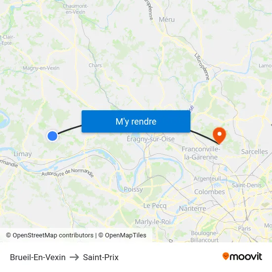 Brueil-En-Vexin to Saint-Prix map
