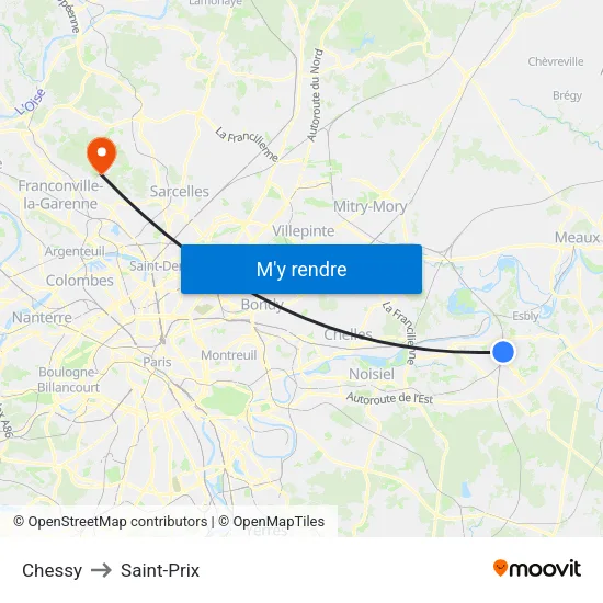 Chessy to Saint-Prix map