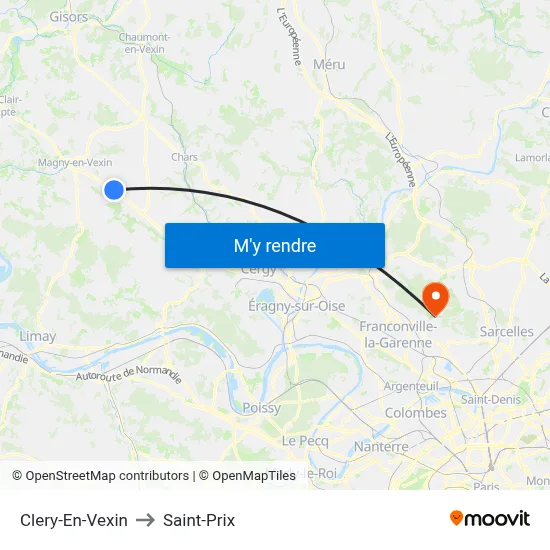 Clery-En-Vexin to Saint-Prix map