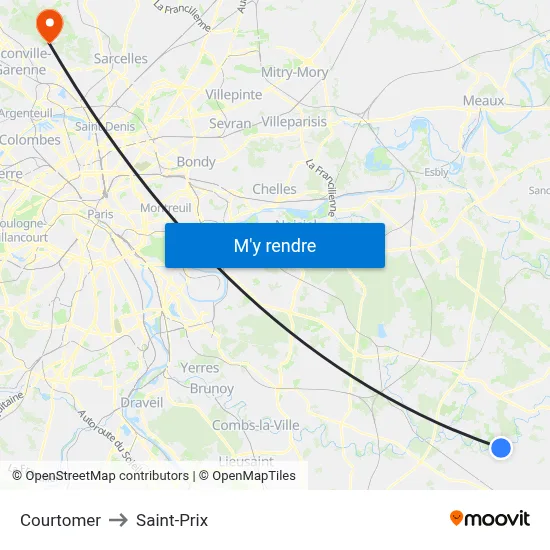 Courtomer to Saint-Prix map