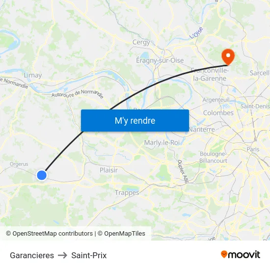 Garancieres to Saint-Prix map