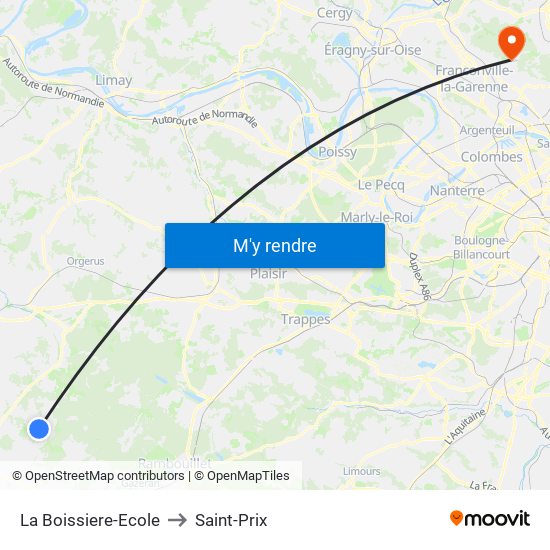 La Boissiere-Ecole to Saint-Prix map