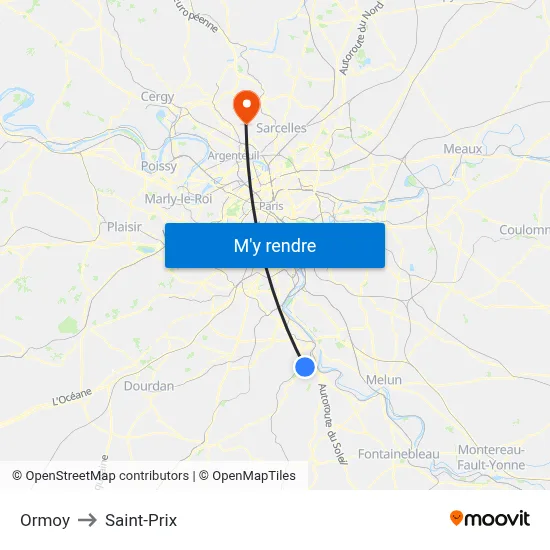 Ormoy to Saint-Prix map