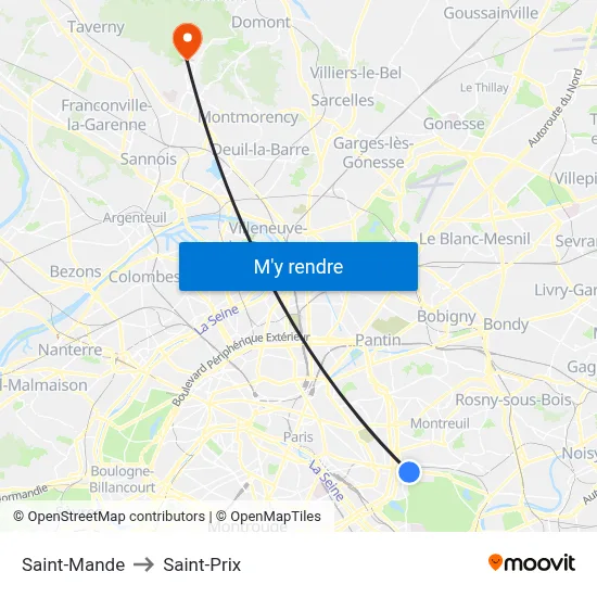 Saint-Mande to Saint-Prix map