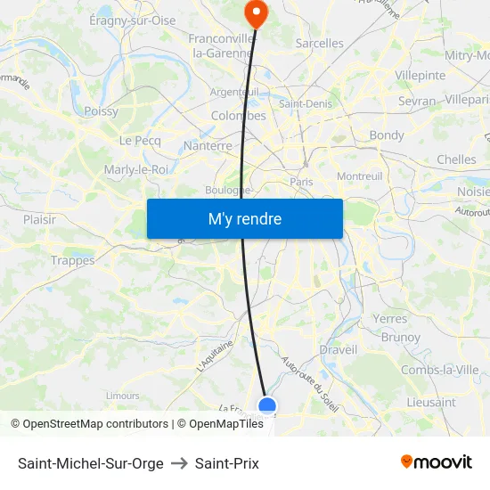 Saint-Michel-Sur-Orge to Saint-Prix map