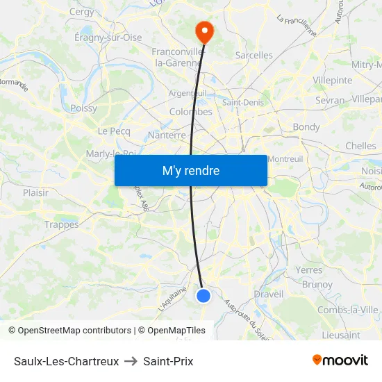 Saulx-Les-Chartreux to Saint-Prix map