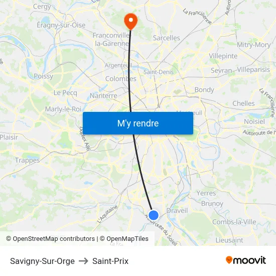 Savigny-Sur-Orge to Saint-Prix map