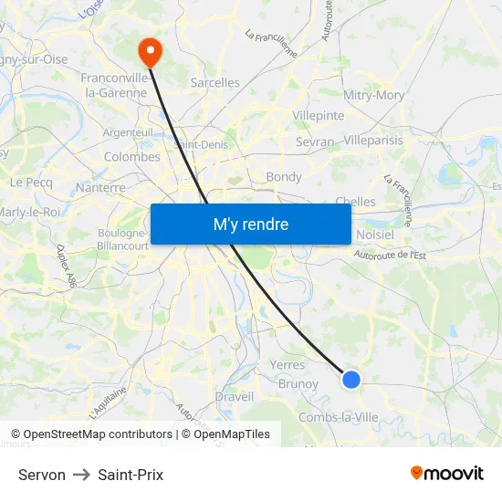 Servon to Saint-Prix map