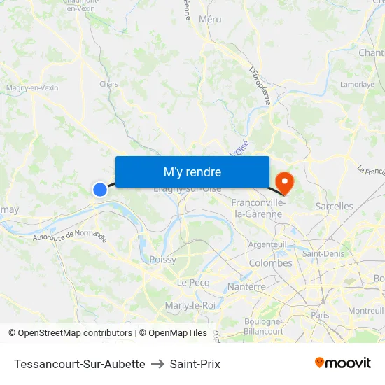 Tessancourt-Sur-Aubette to Saint-Prix map