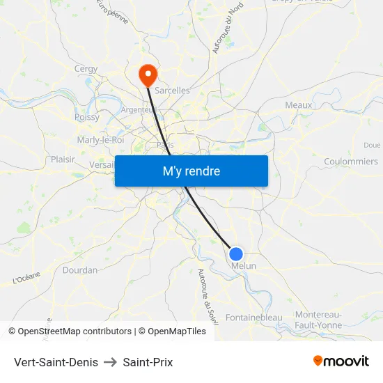 Vert-Saint-Denis to Saint-Prix map