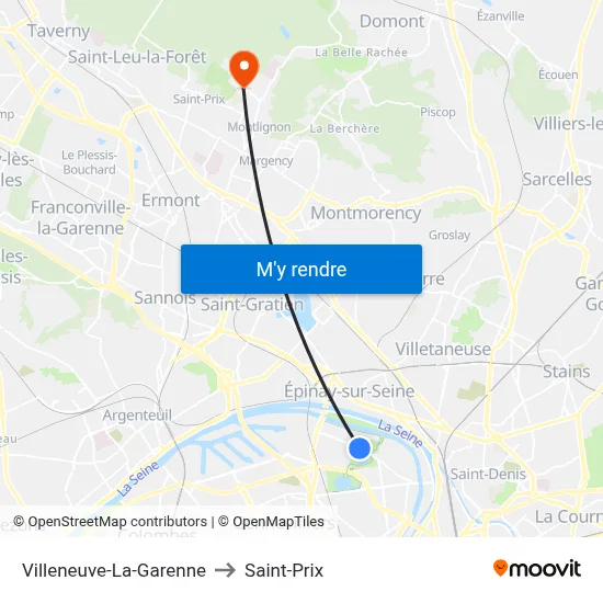 Villeneuve-La-Garenne to Saint-Prix map