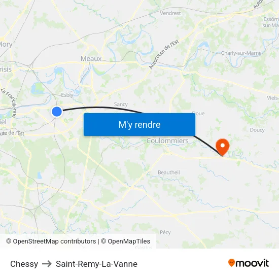 Chessy to Saint-Remy-La-Vanne map