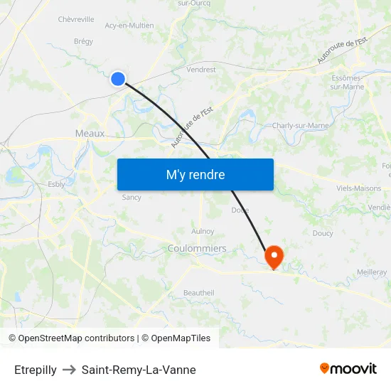 Etrepilly to Saint-Remy-La-Vanne map