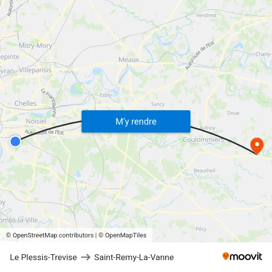 Le Plessis-Trevise to Saint-Remy-La-Vanne map