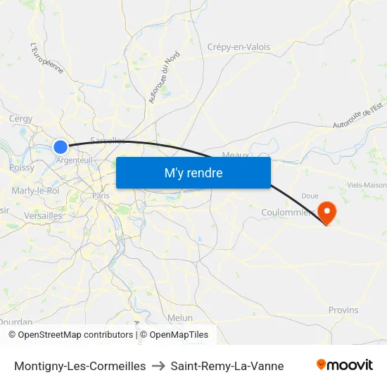 Montigny-Les-Cormeilles to Saint-Remy-La-Vanne map