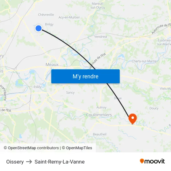 Oissery to Saint-Remy-La-Vanne map