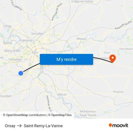 Orsay to Saint-Remy-La-Vanne map