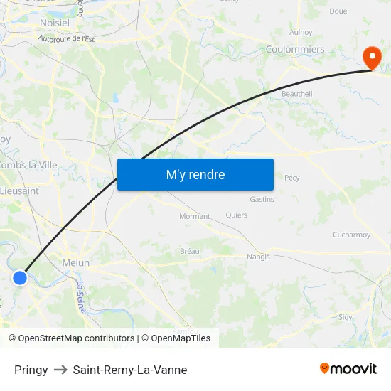 Pringy to Saint-Remy-La-Vanne map