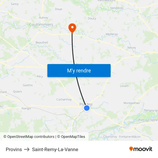 Provins to Saint-Remy-La-Vanne map