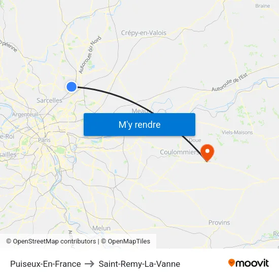 Puiseux-En-France to Saint-Remy-La-Vanne map