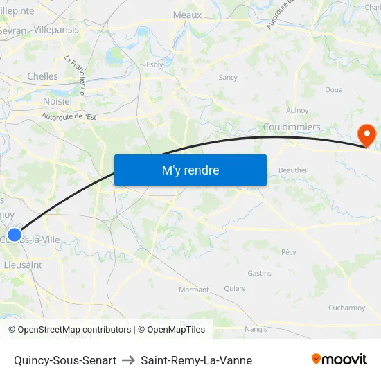 Quincy-Sous-Senart to Saint-Remy-La-Vanne map