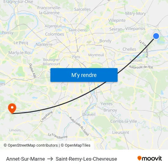 Annet-Sur-Marne to Saint-Remy-Les-Chevreuse map