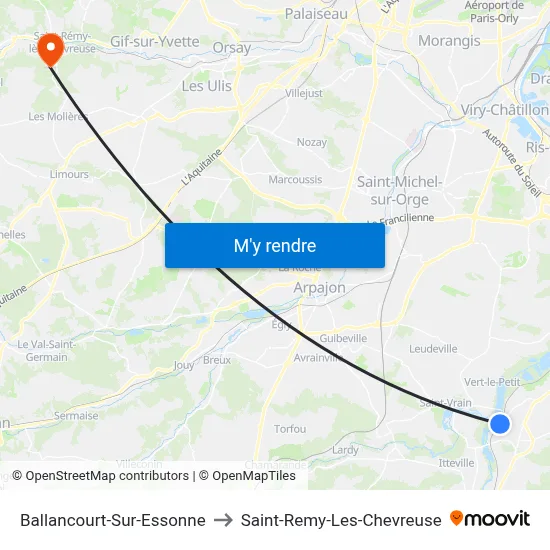 Ballancourt-Sur-Essonne to Saint-Remy-Les-Chevreuse map