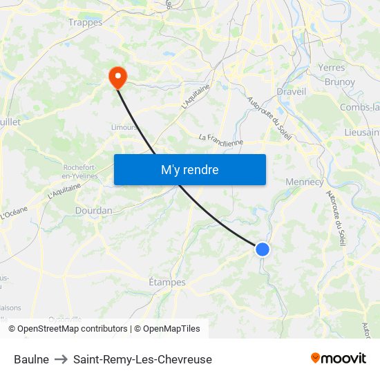 Baulne to Saint-Remy-Les-Chevreuse map