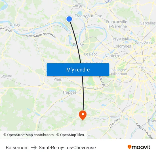 Boisemont to Saint-Remy-Les-Chevreuse map