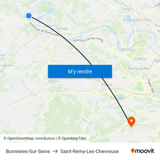 Bonnieres-Sur-Seine to Saint-Remy-Les-Chevreuse map