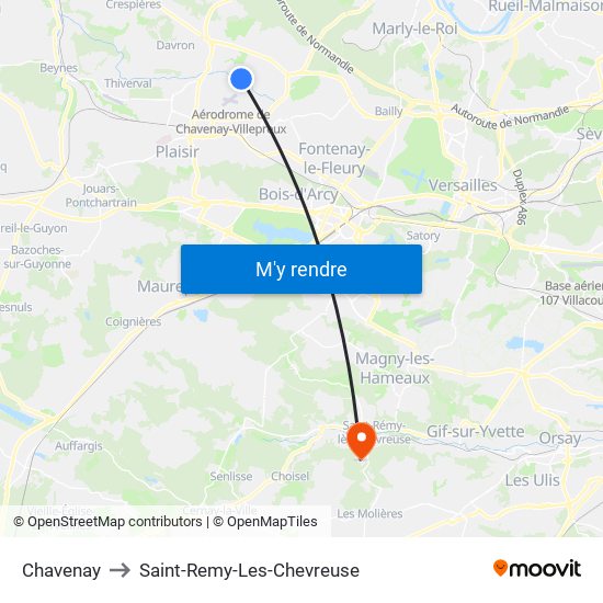 Chavenay to Saint-Remy-Les-Chevreuse map