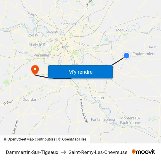 Dammartin-Sur-Tigeaux to Saint-Remy-Les-Chevreuse map