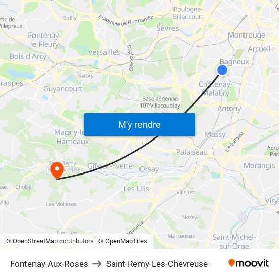 Fontenay-Aux-Roses to Saint-Remy-Les-Chevreuse map