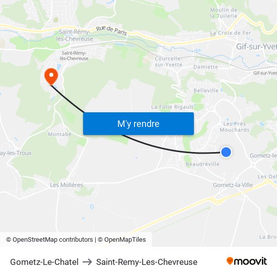 Gometz-Le-Chatel to Saint-Remy-Les-Chevreuse map